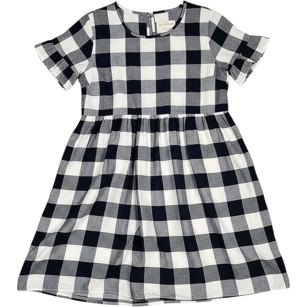 Evys Tree The Joanne Navy Buffalo Check Cotton Babydoll Dress ET1252D XL